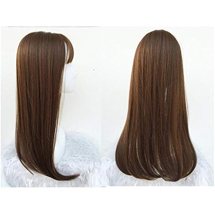 DILLARDS Synthetic Women's Wig With Hair Bangs Long Straight Layered Heat Resistant Synthetic Hair Wig For Women(Dark Brown) (B07Mw19H19) - Image 3